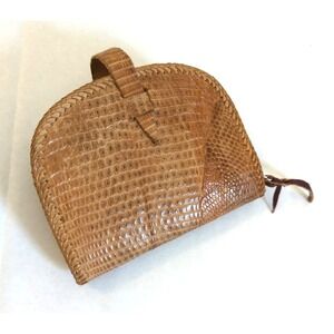 Vintage Rare Crocodile Wallet 1940's Handmade Zipped Coin Bills Prairie Unique